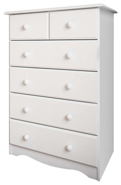 100% Solid Wood 4+2 or 6-Drawer Chest, White