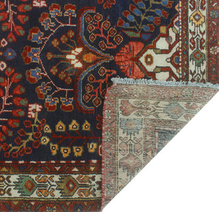 Fine Vintage Distressed Gulbarshin Navy/Ivory Runner, 3'6x9'10