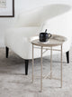 Mahdavi Round Metal Accent Table, Silver, 16.5x16.5x20.5