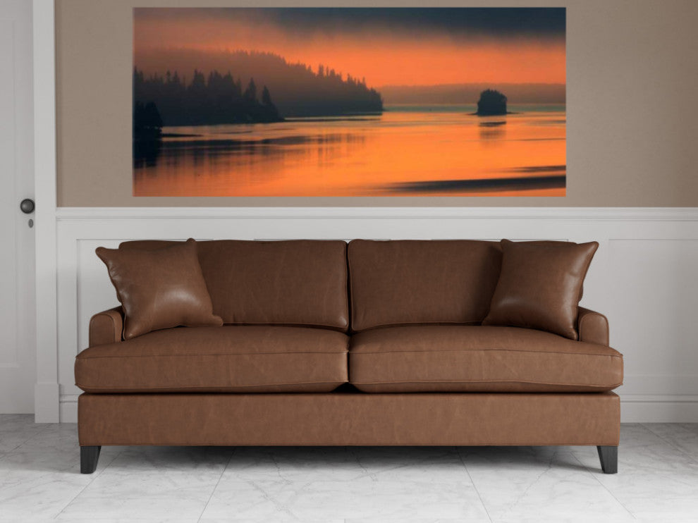 Orange Sunset on Lake 2 Giclee Wrap Canvas Wall Art