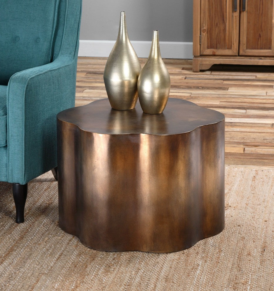 Uttermost Sameya Oxidized Copper Accent Table