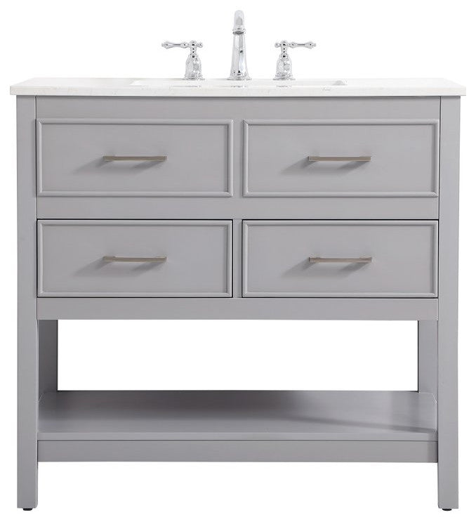 Home Living 36" Single Bathroom Vanity, Gray