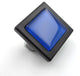 Royal Blue Crystal Glass Black Metal Square Manor Knob