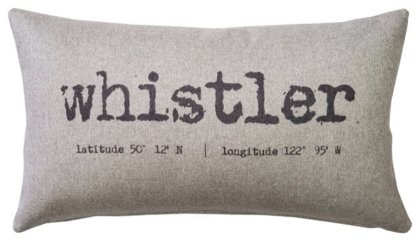 Whistler Gray Felt Coordinates Pillow 12x19, with Polyfill Insert