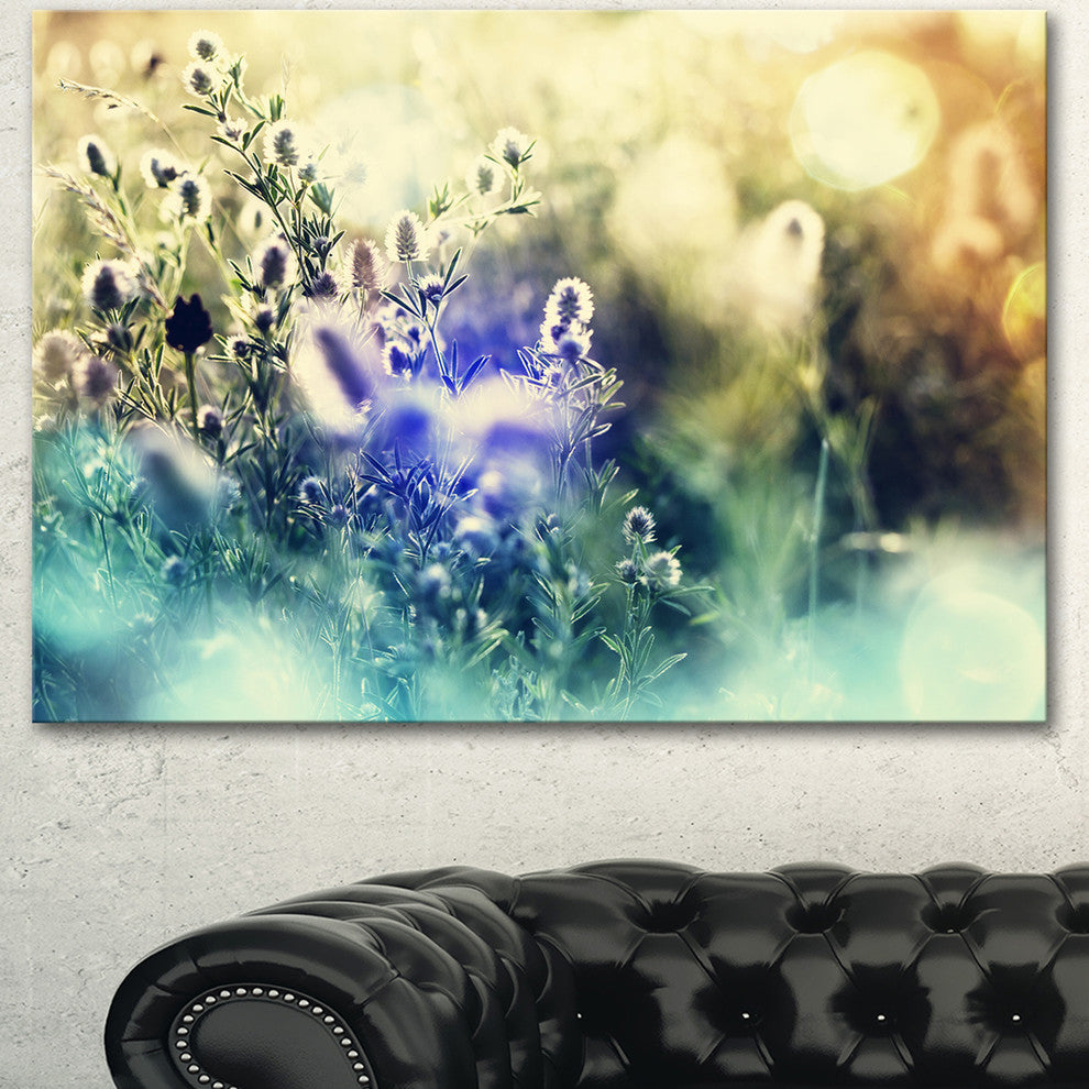 Blue Mountain Meadow Flowers, Floral Canvas Art Print, 40"x30"