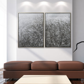 Circular Logic Abstract Wall Art Textured Metallic Hand Painted Framed Canvas