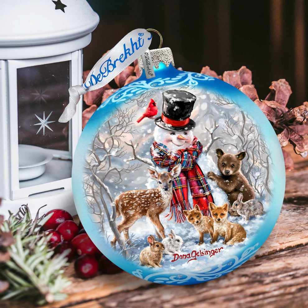 Frosty and His Forest Friends Glass Ornament Limited Edition