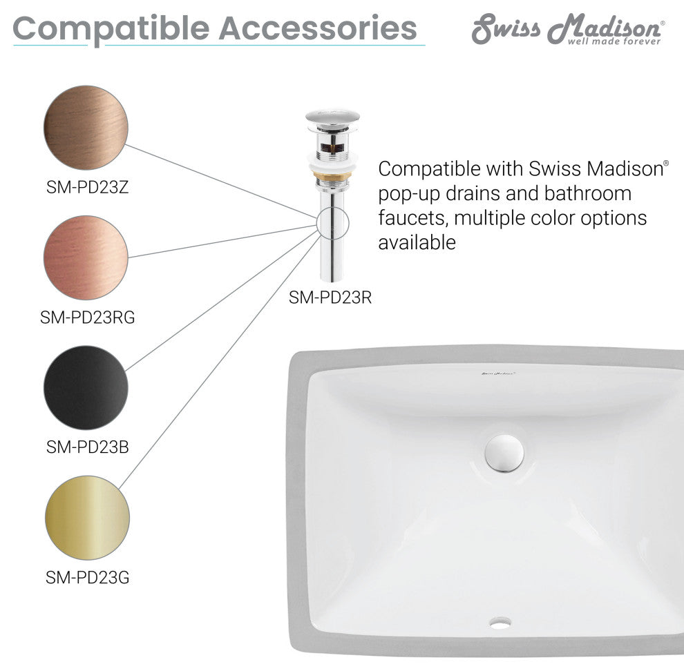 Plaisir 21" Rectangular Under-Mount Bathroom Sink