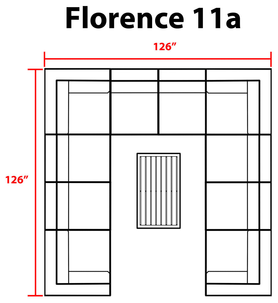 Florence 11 Piece Outdoor Wicker Patio Furniture Set 11a