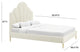 Bianca Cream Velvet Bed in Queen