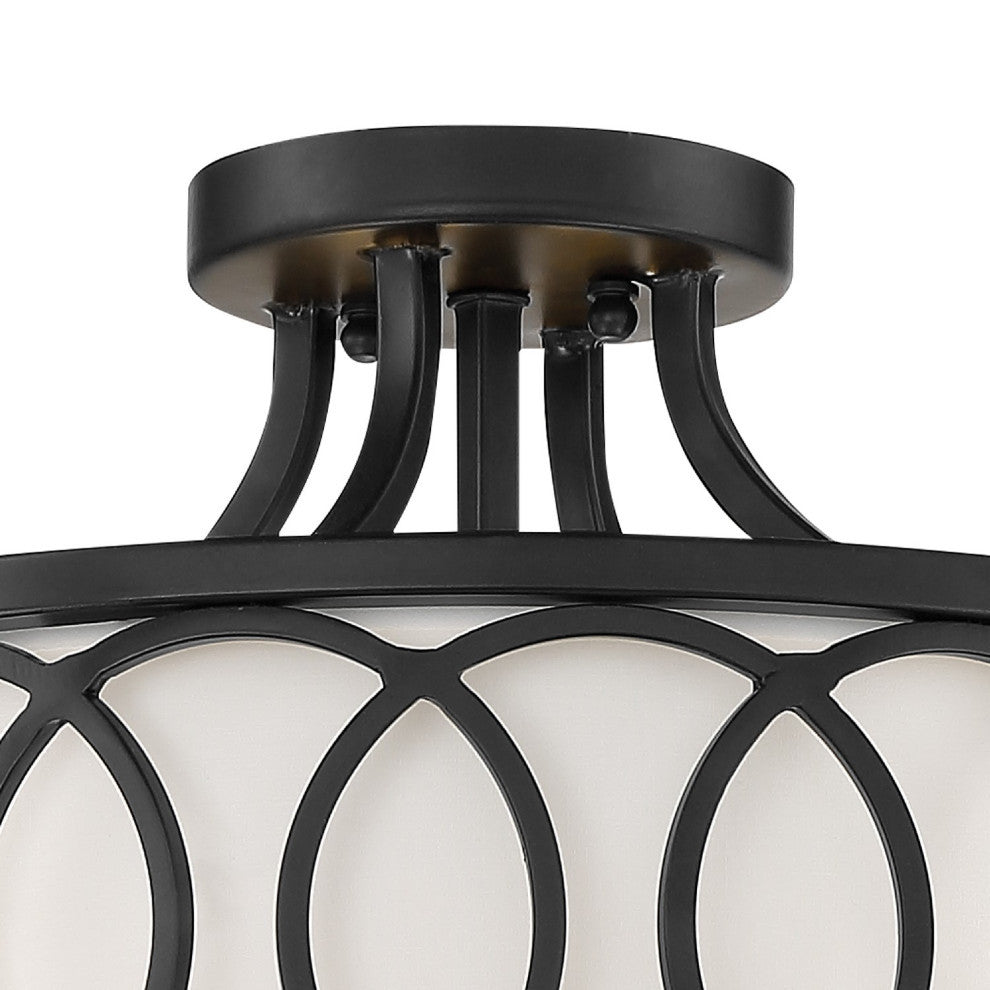 Graham 3 Light Ceiling Mount in Matte Black