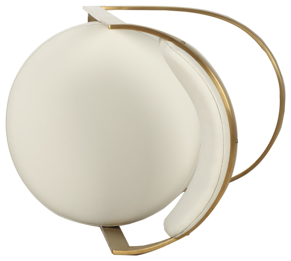 Shandra Beige Pleather, Gold Counter Stool