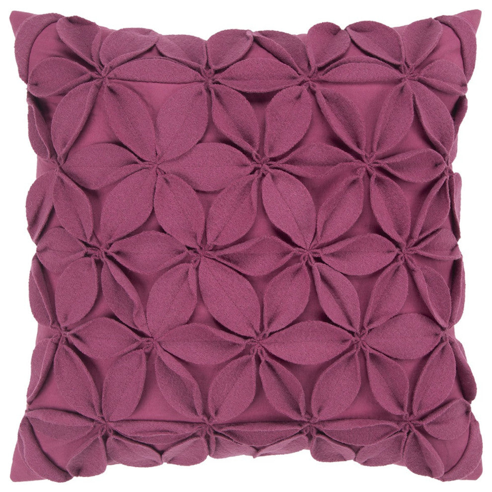 Magenta Plum Pinwheel Floral Down Throw Pillow