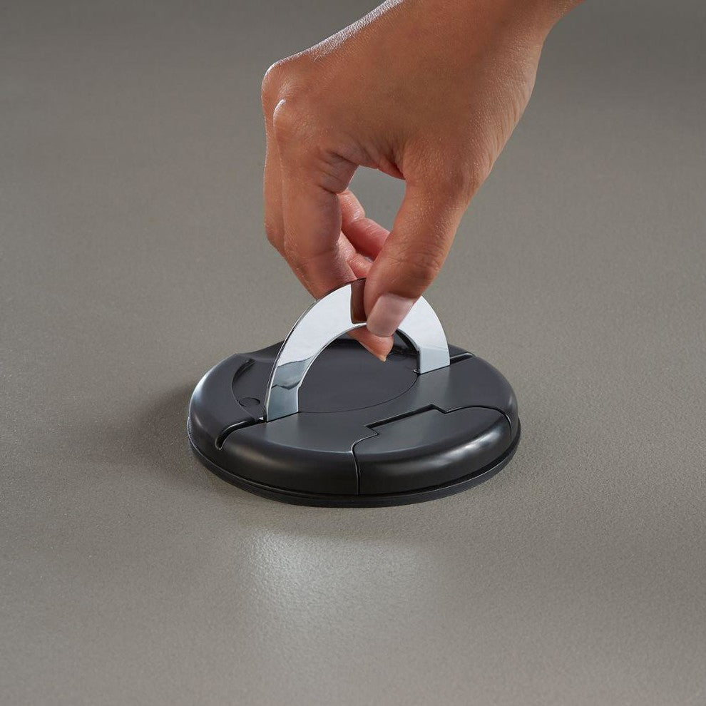 Sensio Pop Up Power Charging Station, 3-Socket 2-USB Outlets, Gun Metal