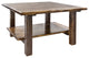 Homestead Collection Cocktail Table With Shelf, Stain and Clear Lacquer Finish