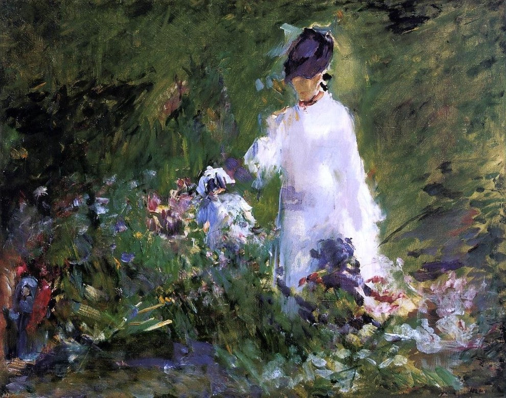 Edouard Manet Young Woman Among the Flowers, 20"x25" Wall Decal