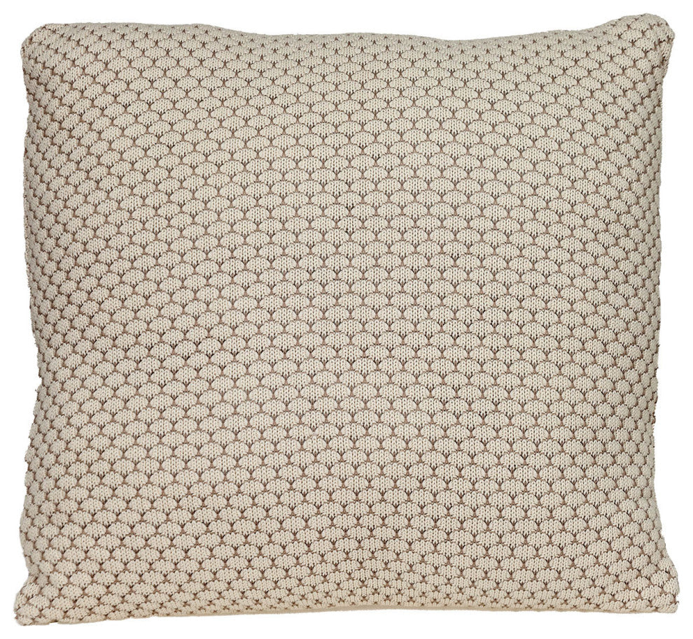 20" x 20" Beige and Pink Woven Square Accent Throw Pillow