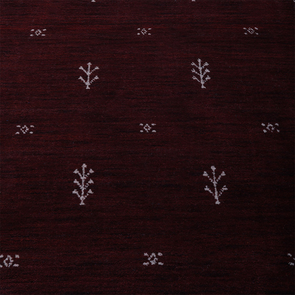 Hand Knotted Loom Wool Area Rug Contemporary Red White, [Rectangle] 9'x12'