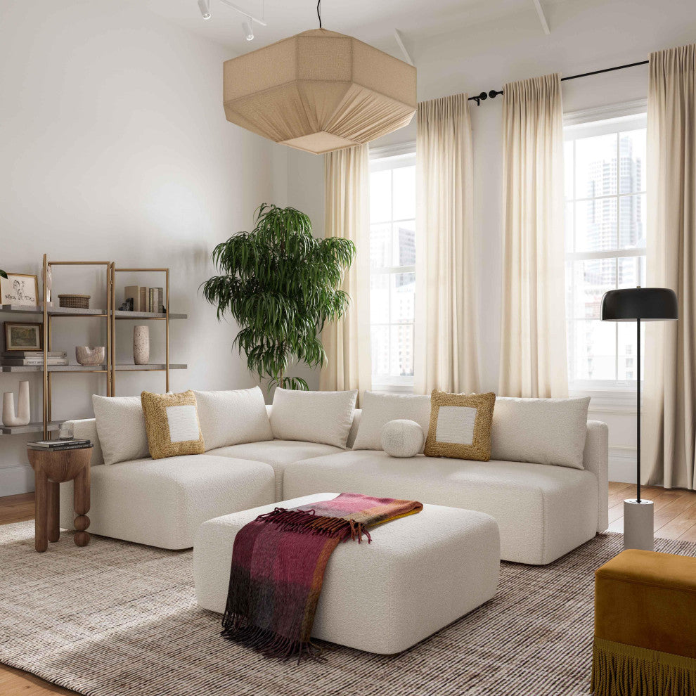 Hangover Cream Boucle Modular Corner Chair - Cream
