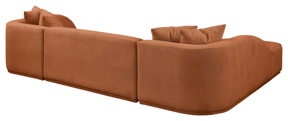 Rita Upholstered 3pc. Sectional, Cognac