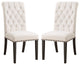 Set Of 2 Dining Chairs, Beige and Black
