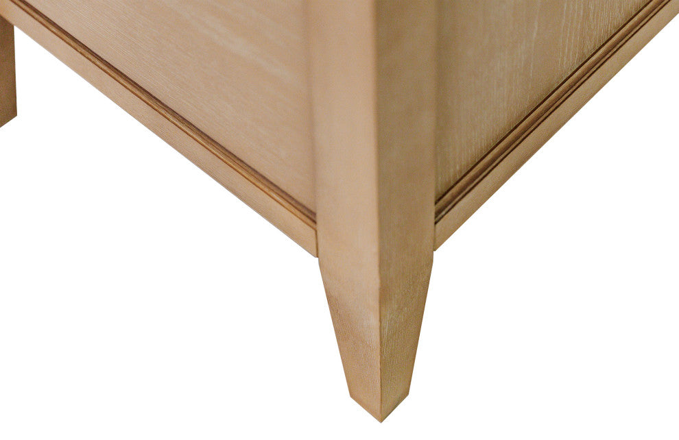 Modern Wood Credenza, Wood Office Desk, Fully Assembled Light Brown