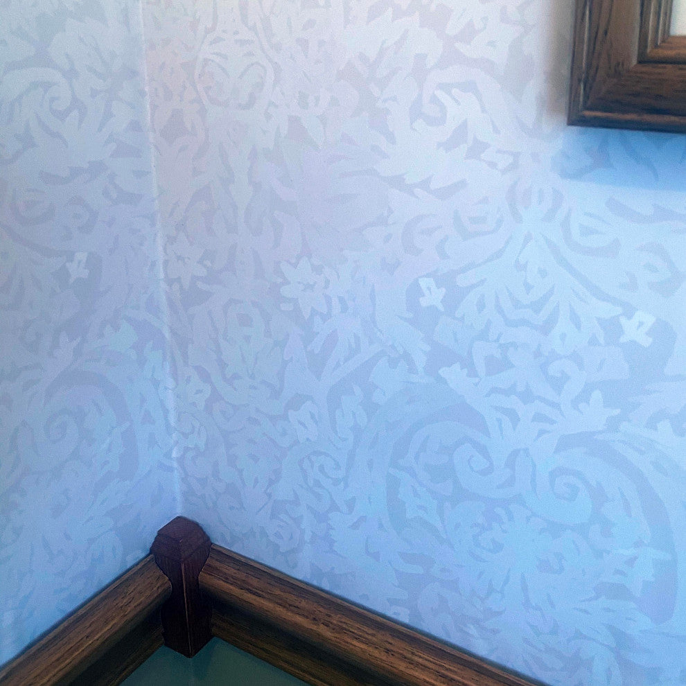 Antique Damask Wallcovering, Beige, Roll, Peel and Stick