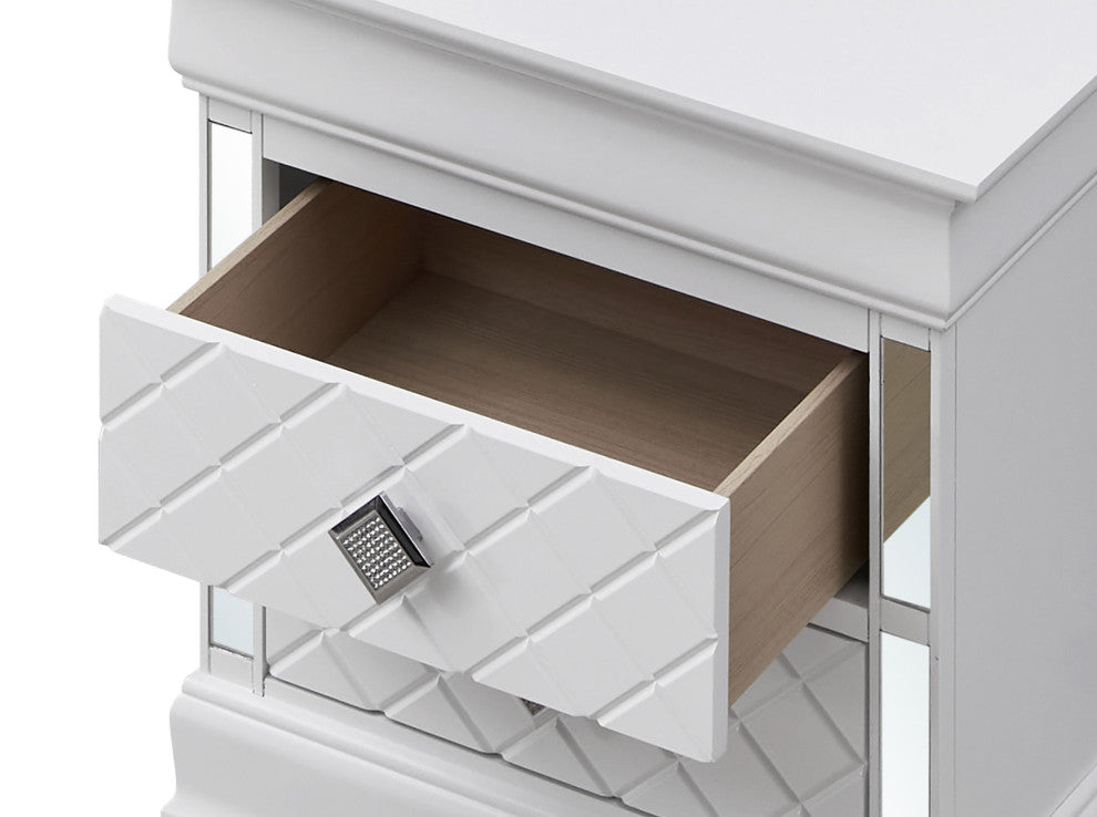 Verona 2-Drawer Nightstand, White