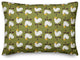 Green Rooster Pattern Throw Pillow