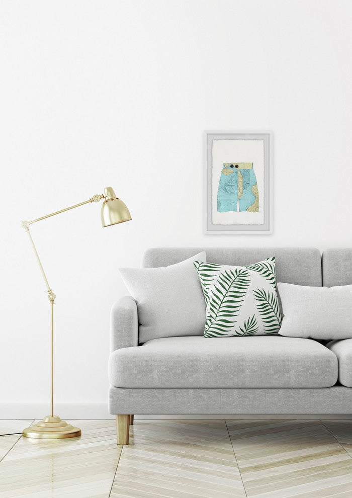 "Map Shorts" Framed Painting Print, 30"x45"