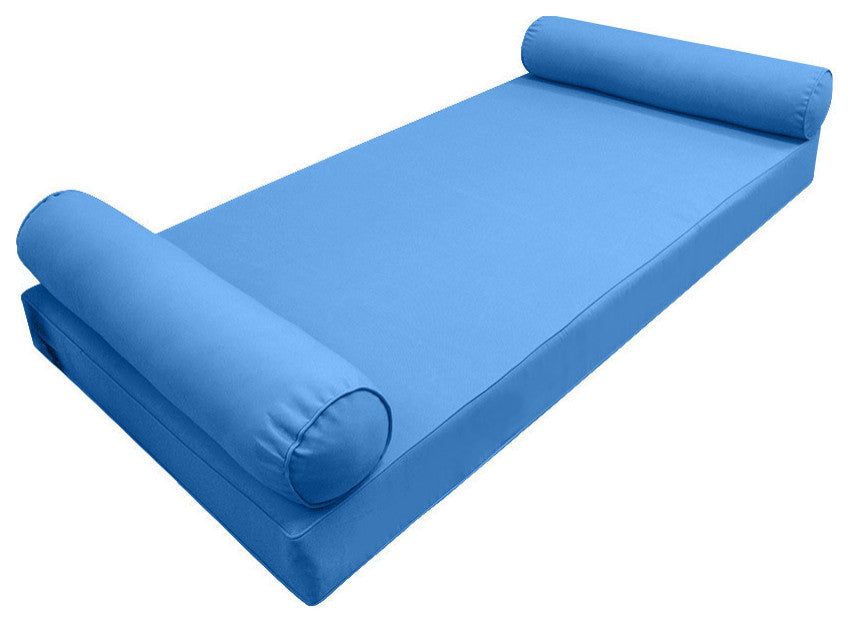 Style5 Twin-XL Pipe Trim Outdoor Mattress Bolster Slip Cover COMPLETE SET AD102