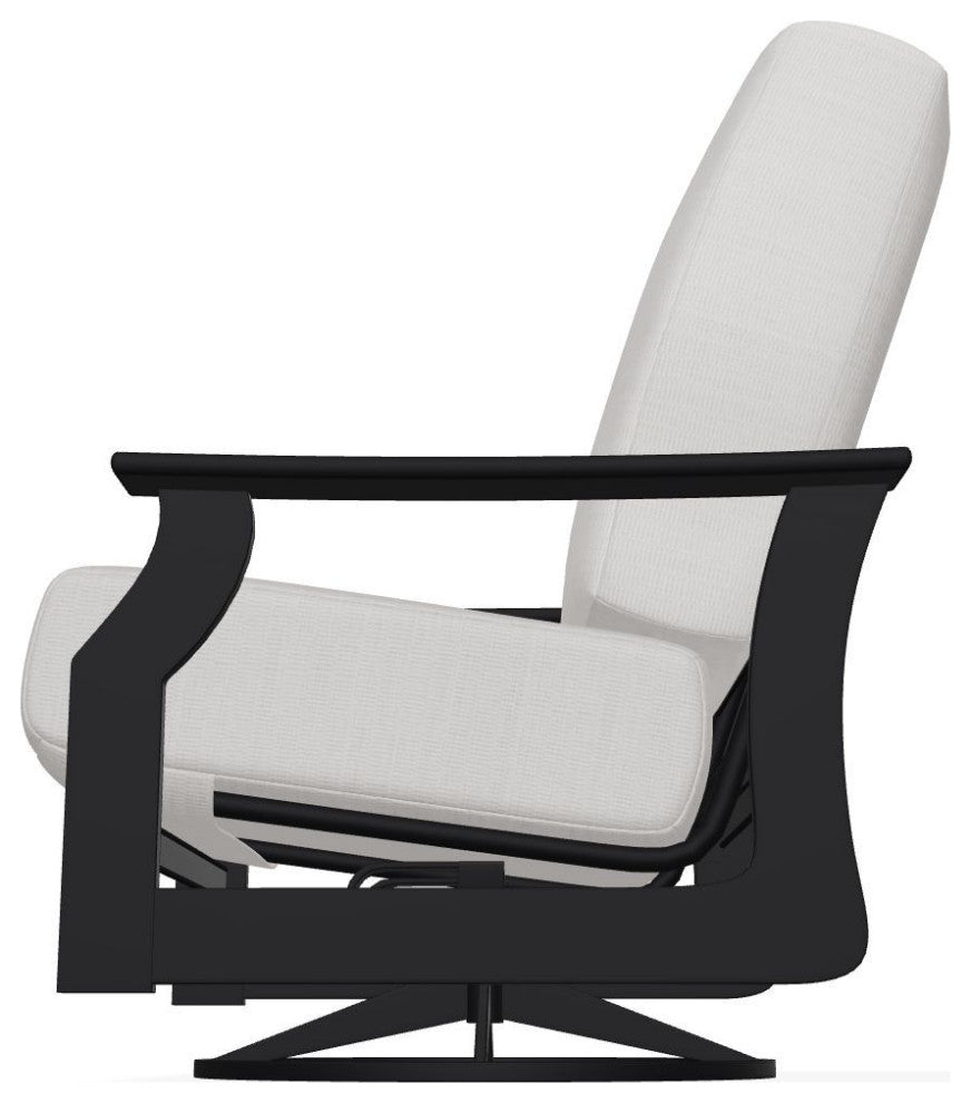 St. Catherine Deep Seat Outdoor Swivel Rocker, Tabloid Cloud/Black