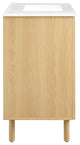 Calla 36" Perforated Metal Bathroom Vanity - White Oak
