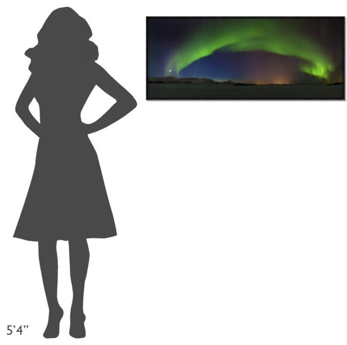 "Northern Lights" Framed Canvas Giclee by Roy Samuelsen, 41x17"