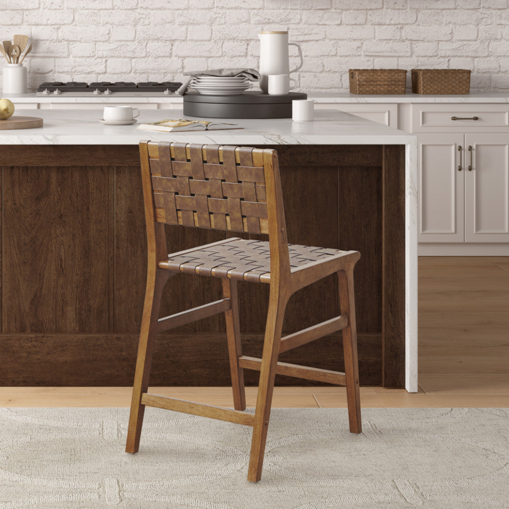 INK+IVY Oslo Accent Chair Counter Stool Dining Chairs, Brown, Counter Stool