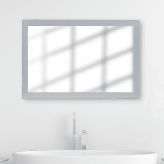 Meade Framed Wall Mirror, Brushed Silver, 20"x60"