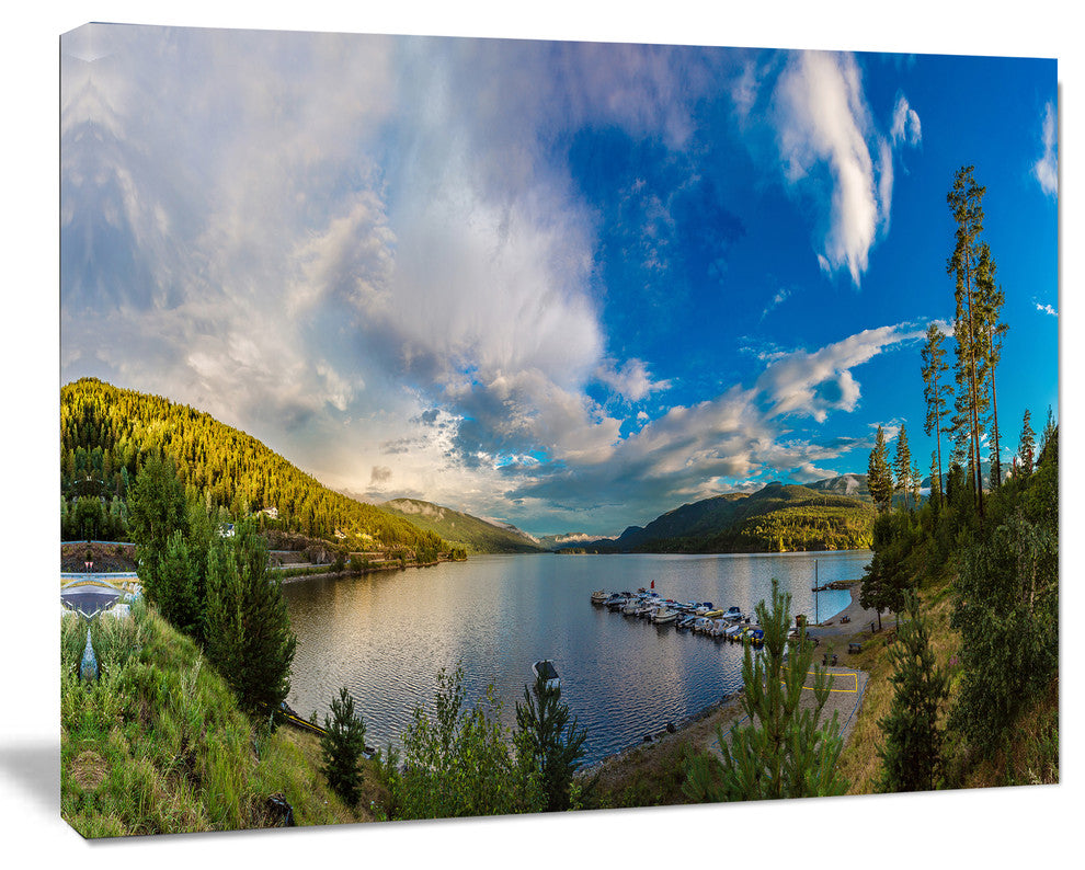 Sognefjord in Norway Panorama, Landscape Canvas Art Print, 20"x12"