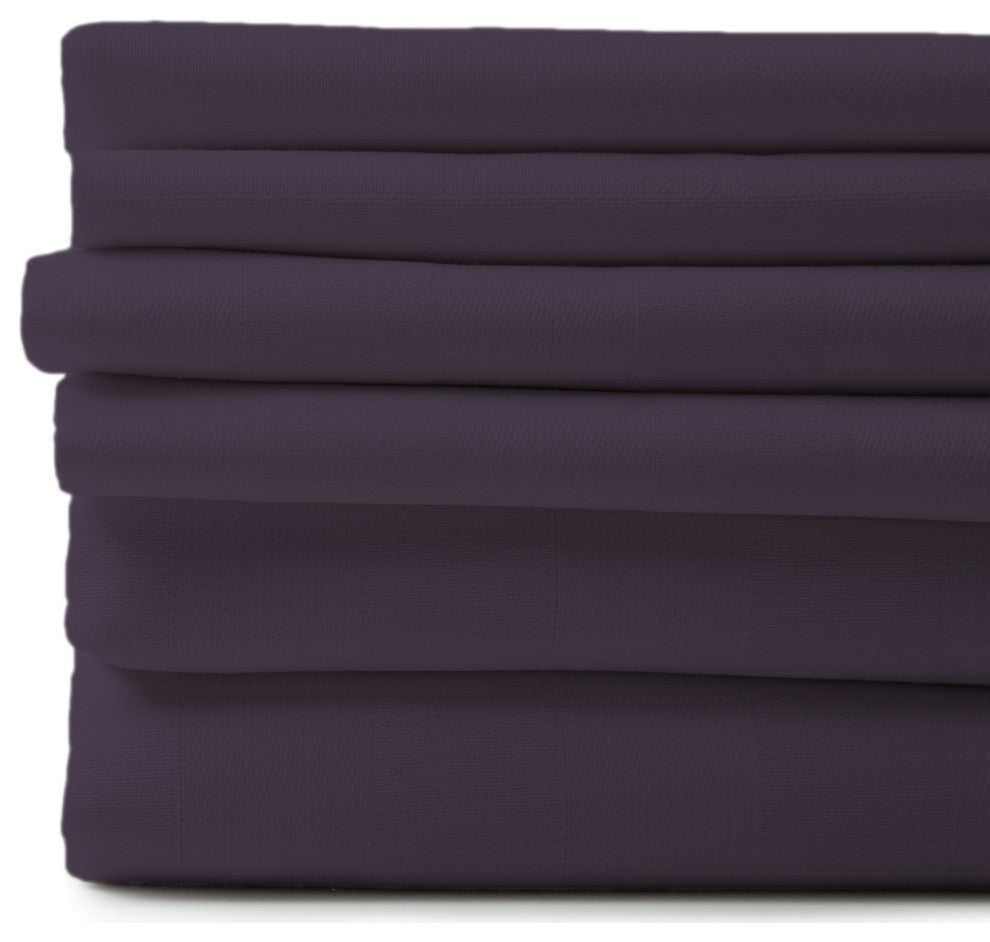 1800 Count 6-Piece Egyptian Cotton Deep Pocket Sheets, Purple, Queen