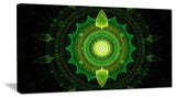 Cabalistic Green Fractal Sphere, Oversized Abstract Canvas Art Print, 60x28