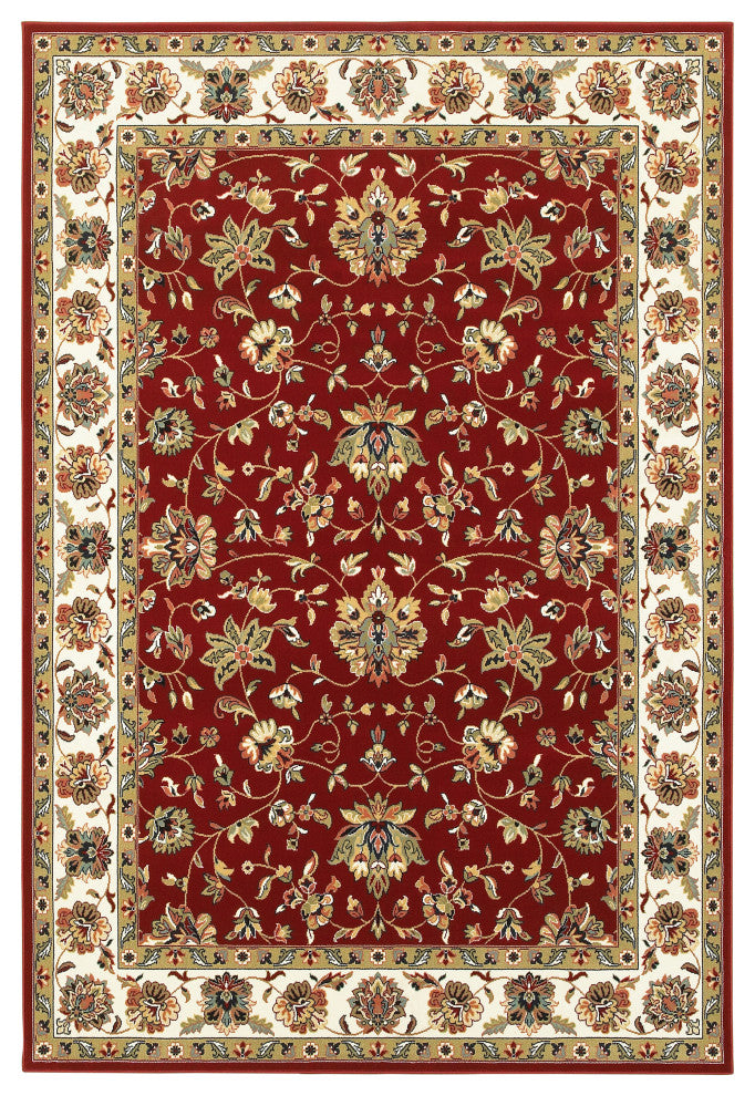Oriental Weavers Kashan Collection Red/ Ivory Oriental Indoor Area Rug 6'7"X9'6"