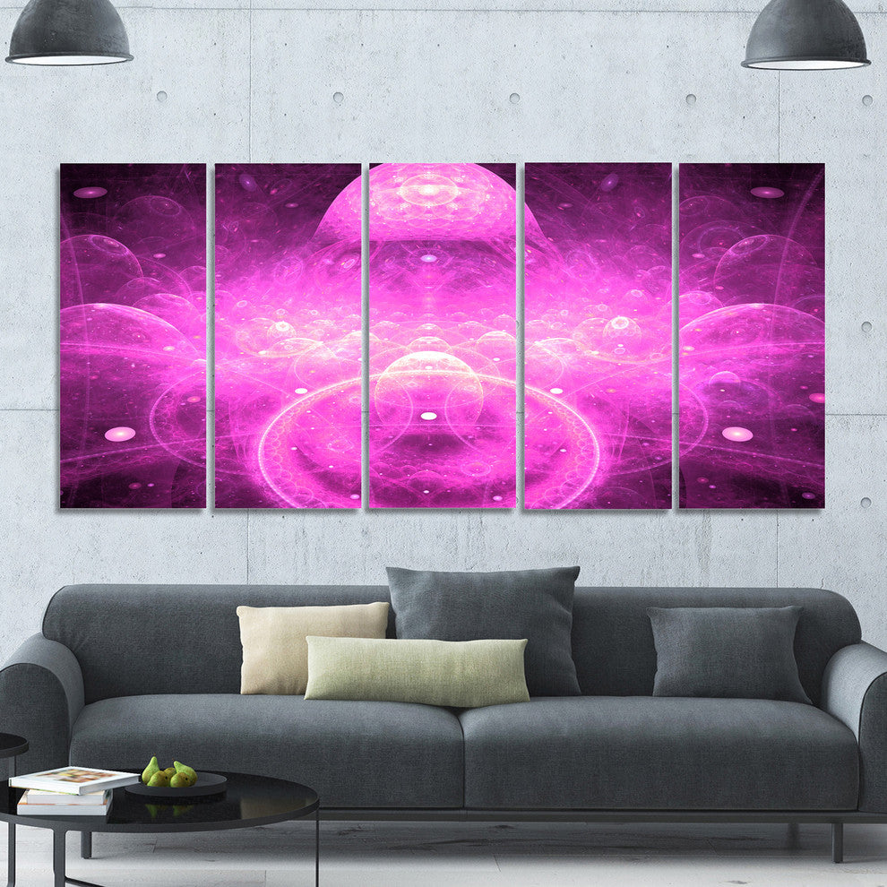 Bright Purple Infinite World, Floral Canvas Art Print, 60"x28", 5 Panels