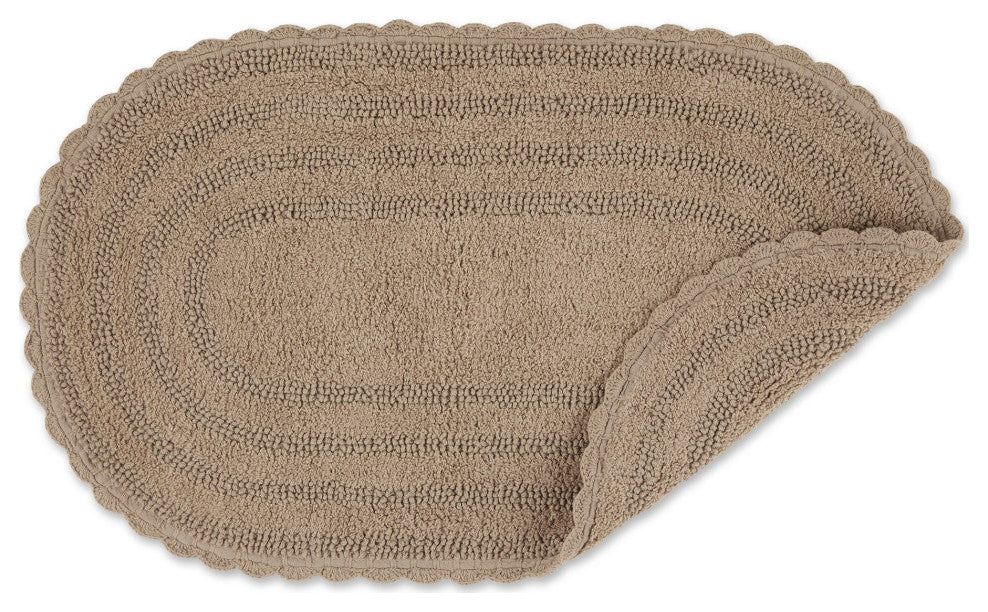 DII Stone Large Oval Crochet Bath Mat