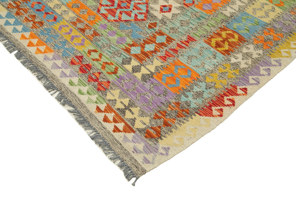 Rug N Carpet - Hand-knotted Turkish 8' 4'' x 11' 5'' Unique Wool Kilim Rug