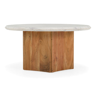 Dillinger Modern White Marble, Mango Wood Coffee Table