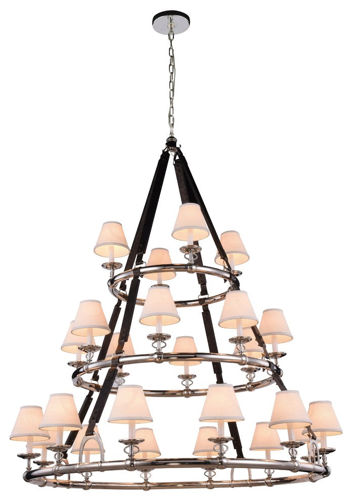 Cascade 24-Light Pendant, Polished Nickel