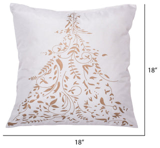 Vickerman 18" x 18" Gold Stamped Tree Pillow