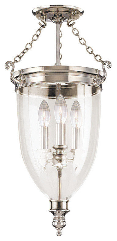 Hudson Valley Hanover Three Light Semi Flush Mount 141-PN
