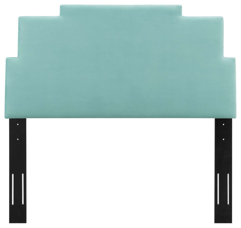Headboard, Twin Size, Velvet, Blue, Modern Contemporary, Bedroom Master Suite