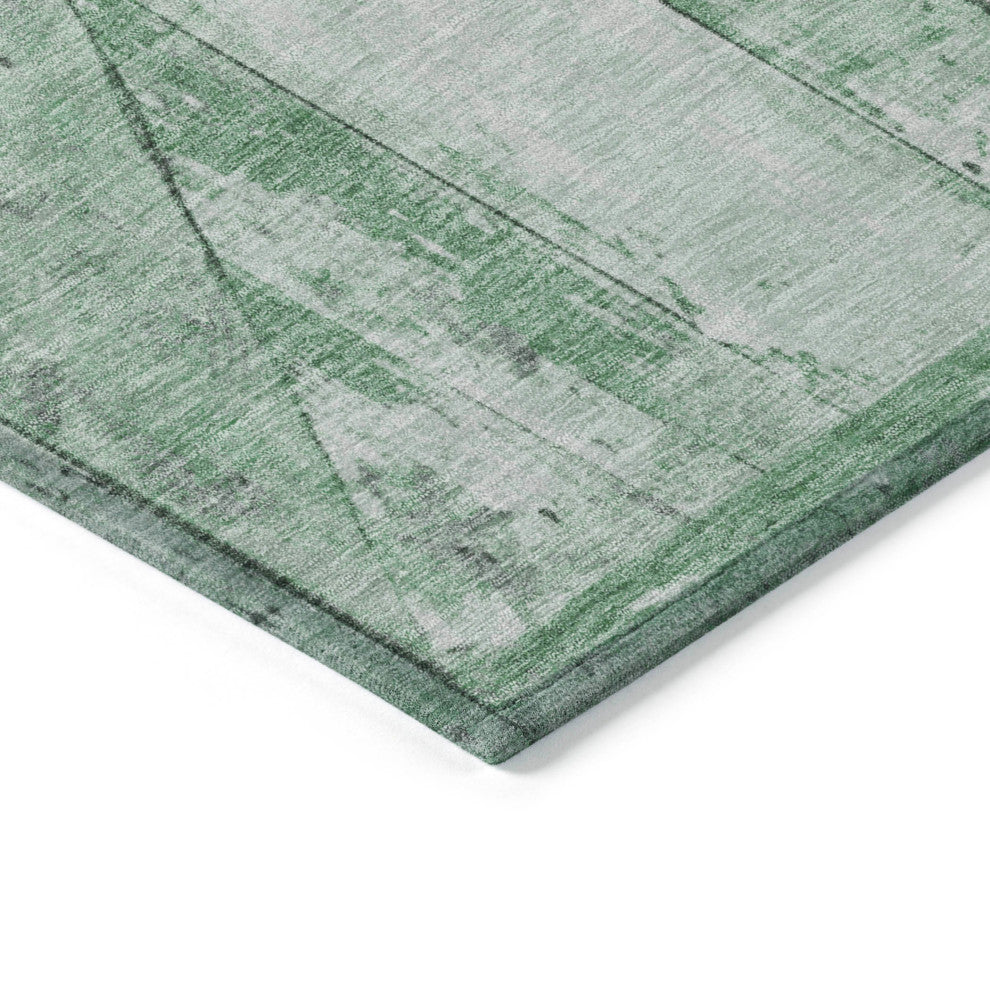 Machine Washable Indoor/Outdoor Chantille ACN1875 Green 9' x 12' Rug