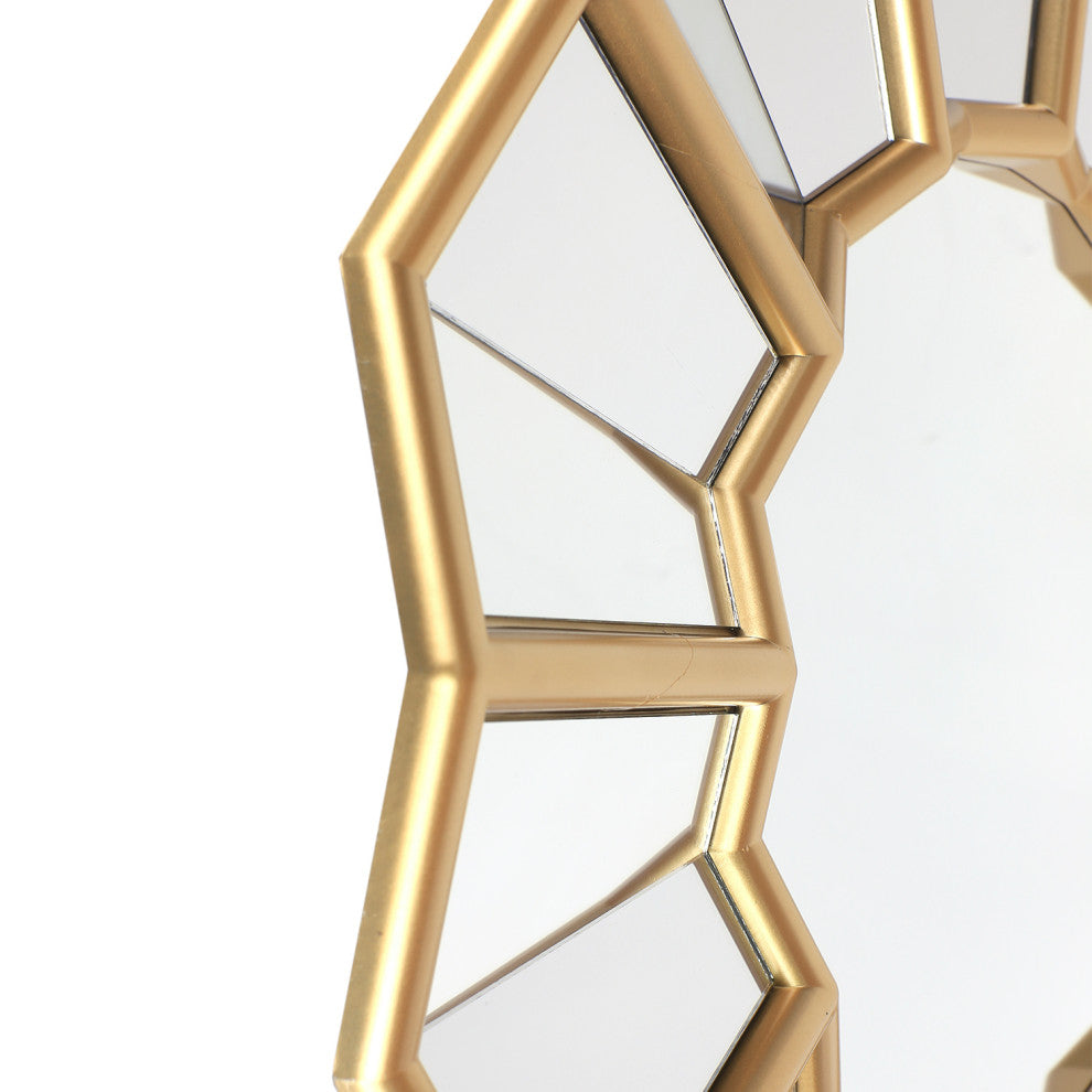 24" Round Gold Wall Mirror